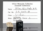 ALLAN HILLS 76009 - Recuperata nel 1976, Antartide. Chondrite L6. Massa totale recuperata 407 kg. Pezzo in collezione: frammento gr. 0.470 (McM005)