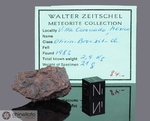 VILLA CORONADO - Recuperata nel 1983, Chihuahua, Messico. Chondrite H5. Massa totale recuperata 2.9 kg. Pezzo in collezione: frammento gr.21 (McM288) 